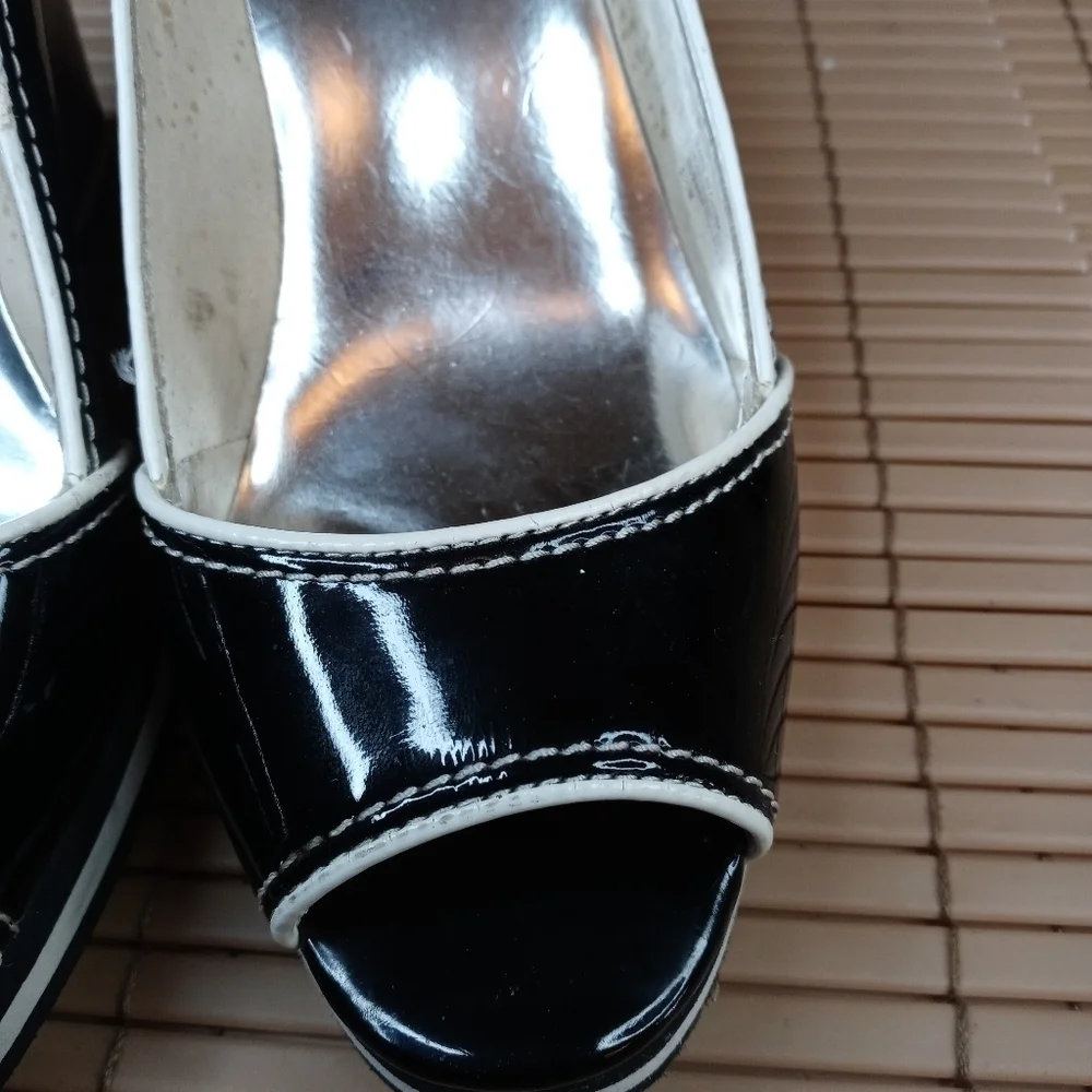 Michael Kors women's platform black patent leather